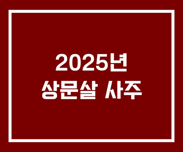 2025년 상문살 사주