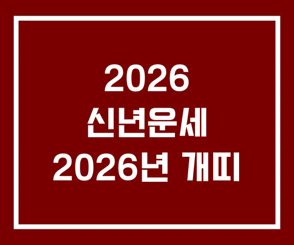 2026 신년운세 2026년 개띠