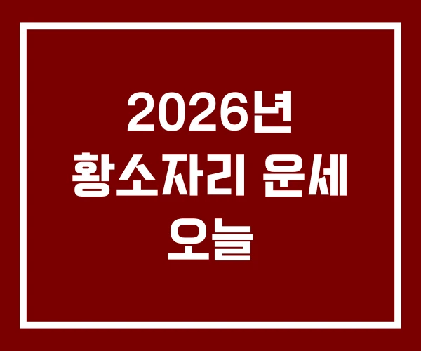 2026년 황소자리 운세 오늘