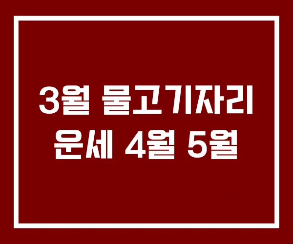 3월 물고기자리 운세 4월 5월