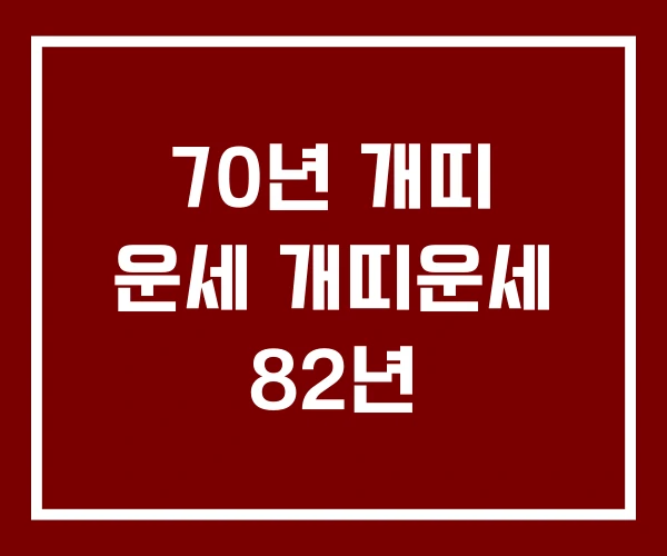 70년 개띠 운세 개띠운세 82년