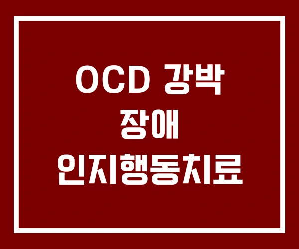 OCD 강박 장애 인지행동치료