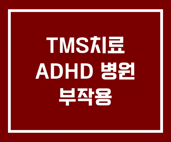 TMS치료 ADHD 병원 부작용 TMS치료 ADHD 병원 부작용
