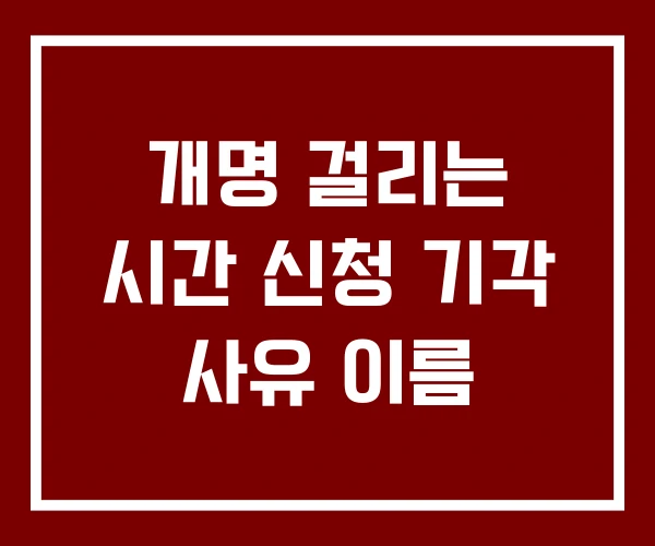 개명 걸리는 시간 신청 기각 사유 이름