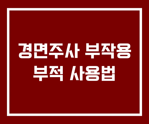 경면주사 부작용 부적 사용법