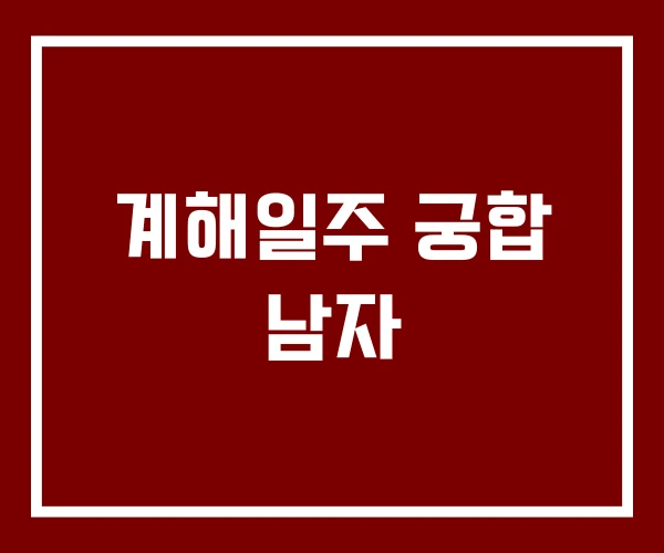 계해일주 궁합 남자