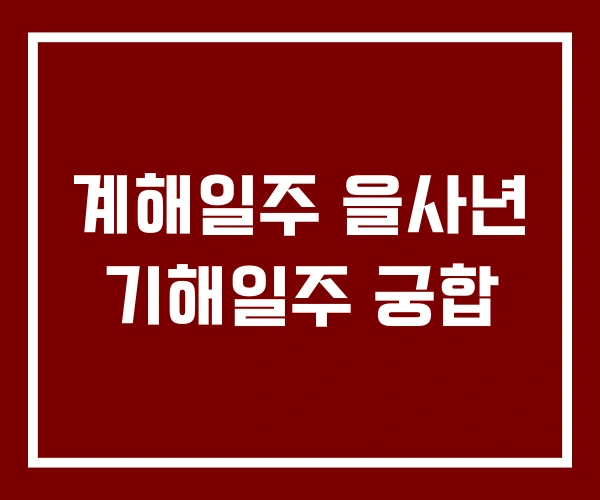 계해일주 을사년 기해일주 궁합