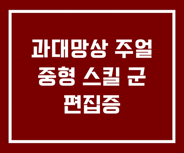과대망상 주얼 중형 스킬 군 편집증