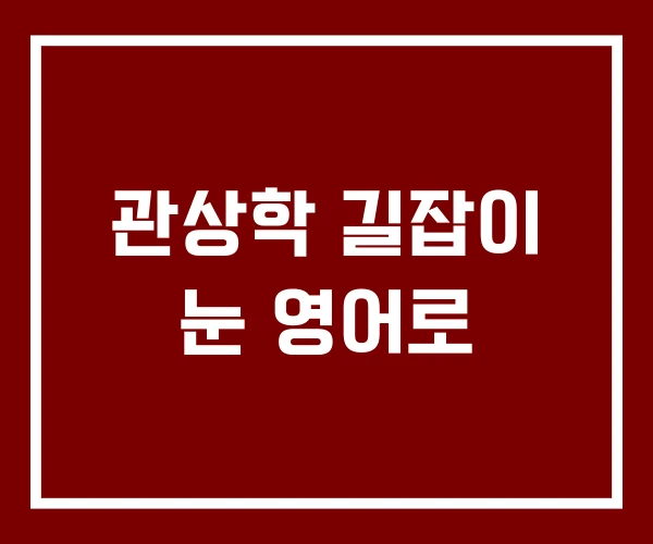 관상학 길잡이 눈 영어로