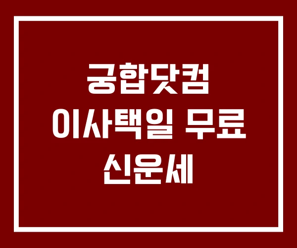 궁합닷컴 이사택일 무료 신운세
