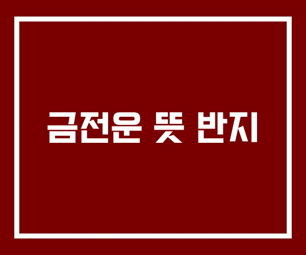 금전운 뜻 반지