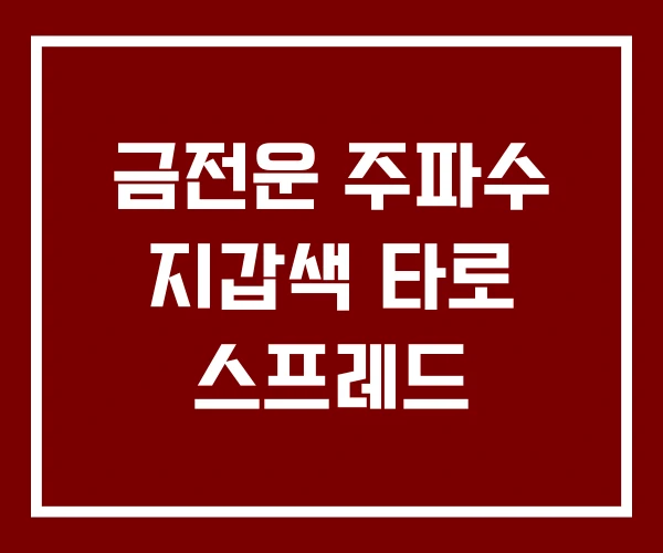 금전운 주파수 지갑색 타로 스프레드