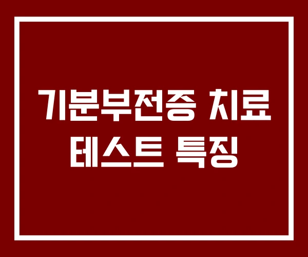 기분부전증 치료 테스트 특징