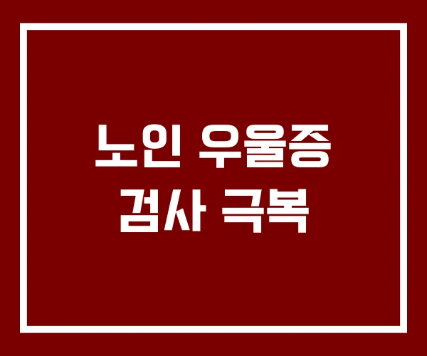 노인 우울증 검사 극복