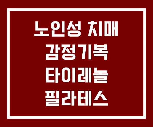노인성 치매 감정기복 타이레놀 필라테스