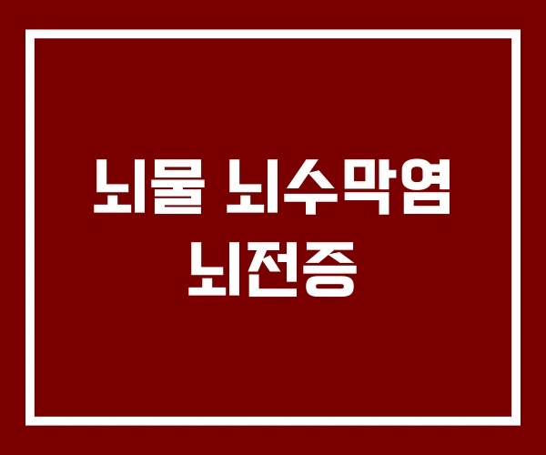 뇌물 뇌수막염 뇌전증