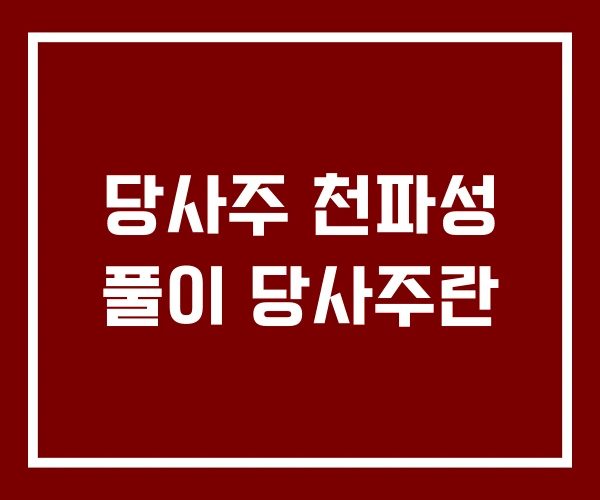 당사주 천파성 풀이 당사주란