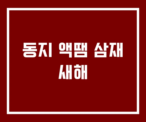 동지 액땜 삼재 새해