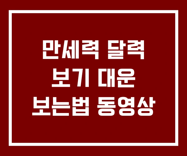 만세력 달력 보기 대운 보는법 동영상