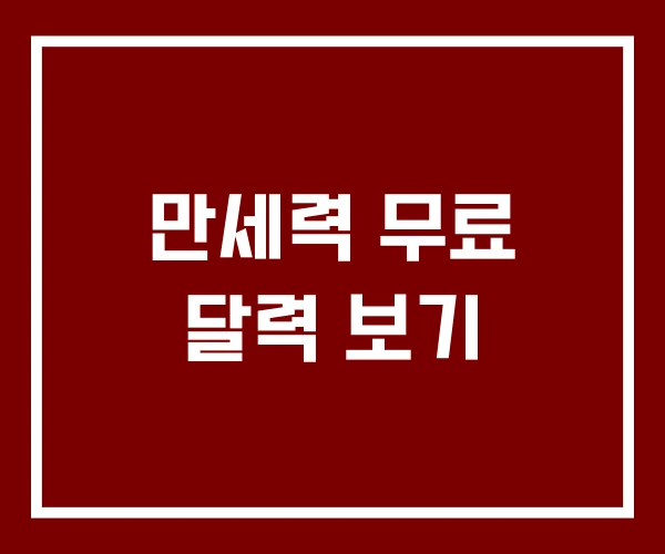 만세력 무료 달력 보기