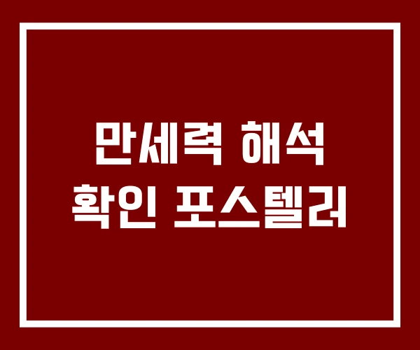 만세력 해석 확인 포스텔러