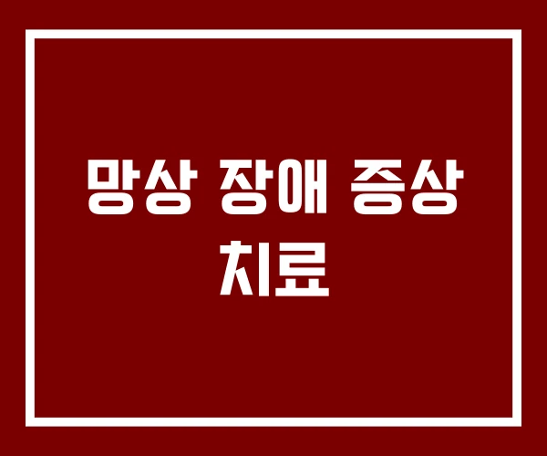 망상 장애 증상 치료