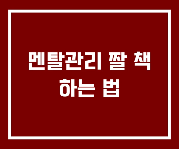 멘탈관리 짤 책 하는 법