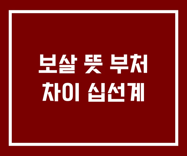 보살 뜻 부처 차이 십선계