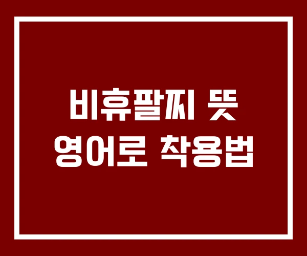 비휴팔찌 뜻 영어로 착용법