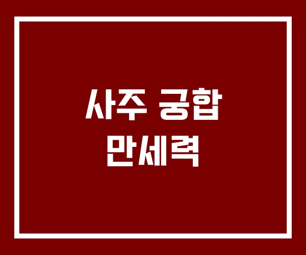 사주 궁합 만세력