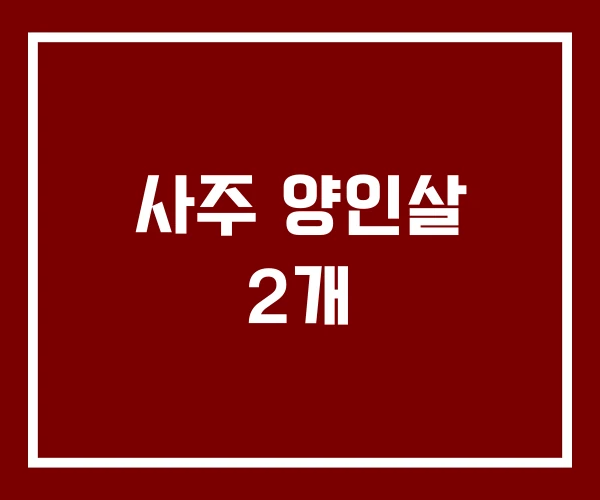 사주 양인살 2개