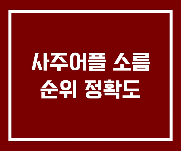 사주어플 소름 순위 정확도