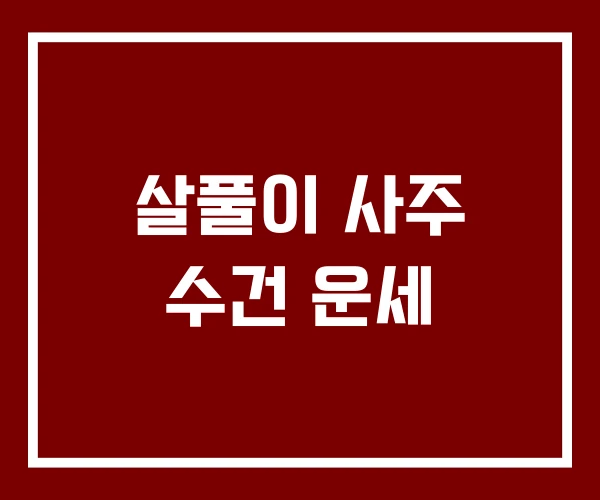 살풀이 사주 수건 운세