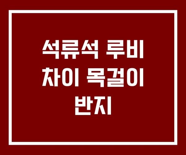 석류석 루비 차이 목걸이 반지