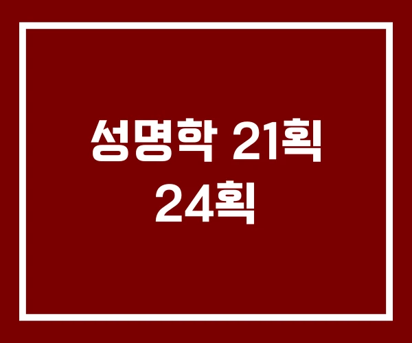 성명학 21획 24획
