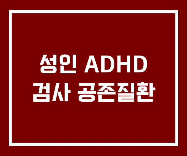성인 ADHD 검사 공존질환