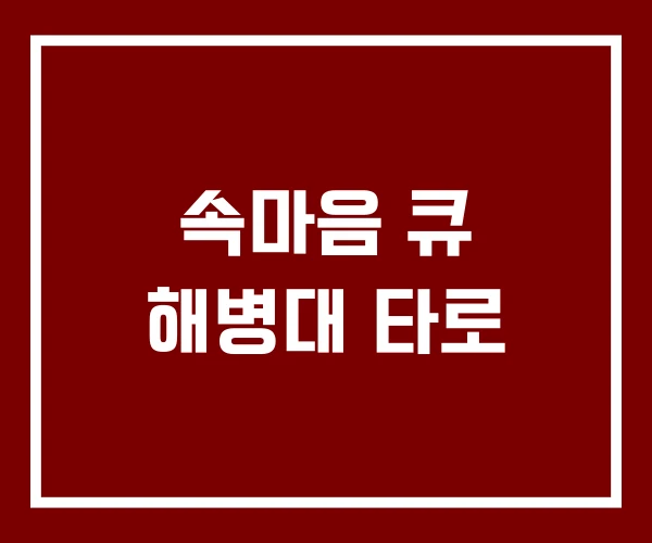 속마음 큐 해병대 타로