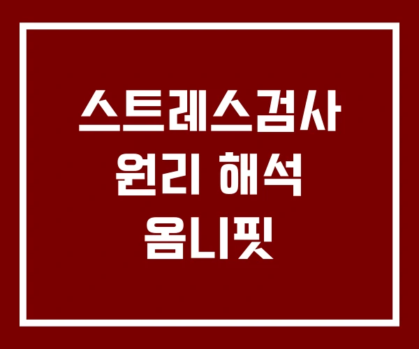 스트레스검사 원리 해석 옴니핏