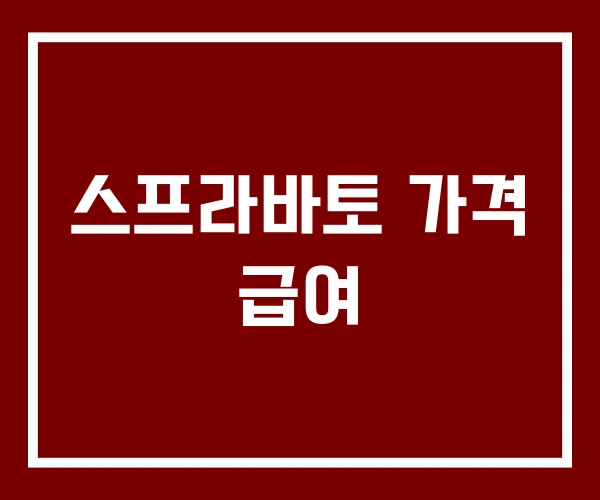 스프라바토 가격 급여