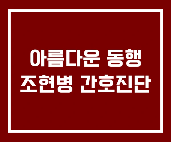 아름다운 동행 조현병 간호진단
