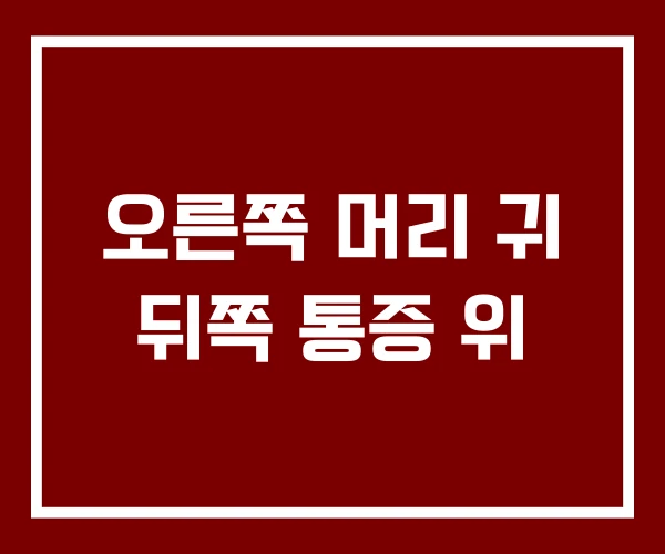 오른쪽 머리 귀 뒤쪽 통증 위