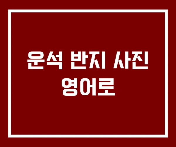 운석 반지 사진 영어로