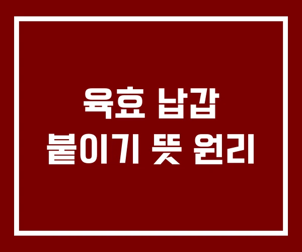육효 납갑 붙이기 뜻 원리