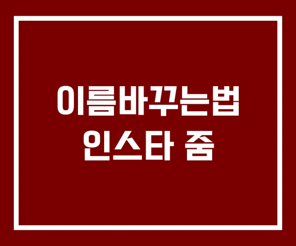 이름바꾸는법 인스타 줌