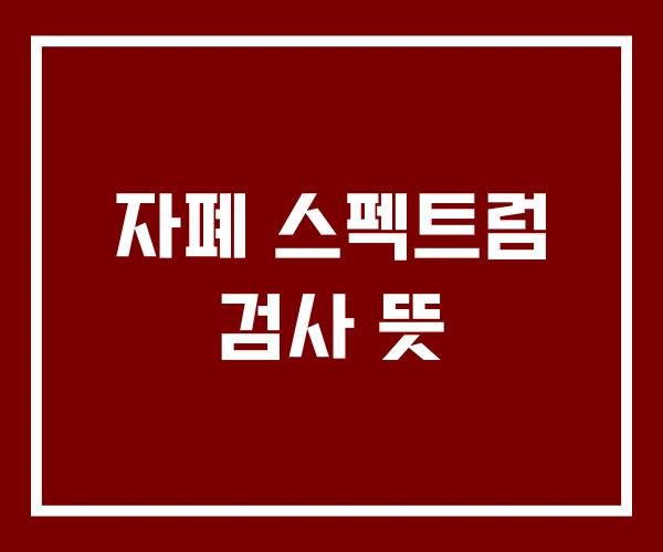 자폐 스펙트럼 검사 뜻