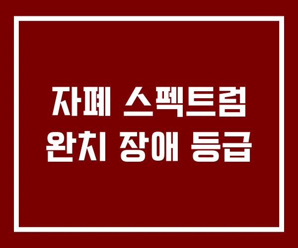 자폐 스펙트럼 완치 장애 등급