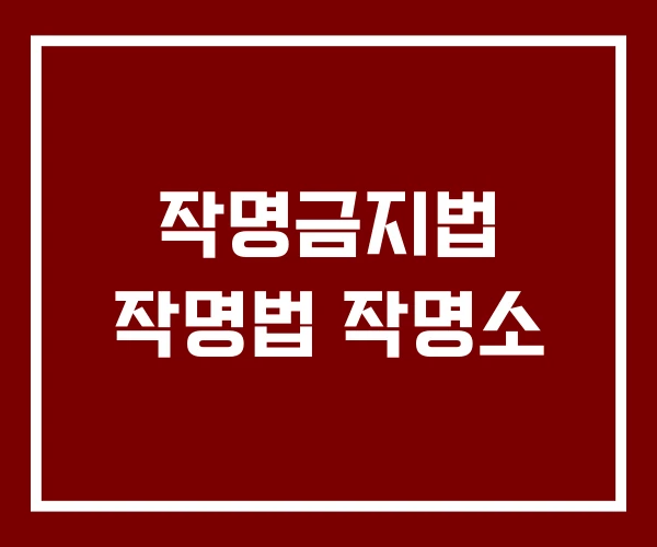 작명금지법 작명법 작명소