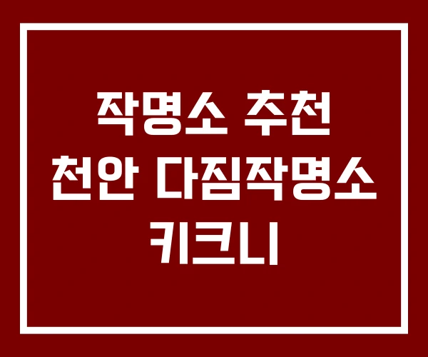 작명소 추천 천안 다짐작명소 키크니