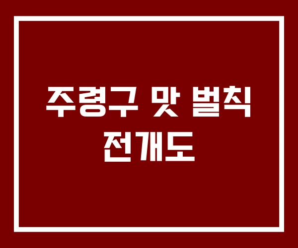 주령구 맛 벌칙 전개도
