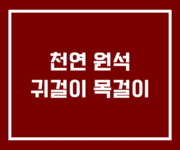 천연 원석 귀걸이 목걸이